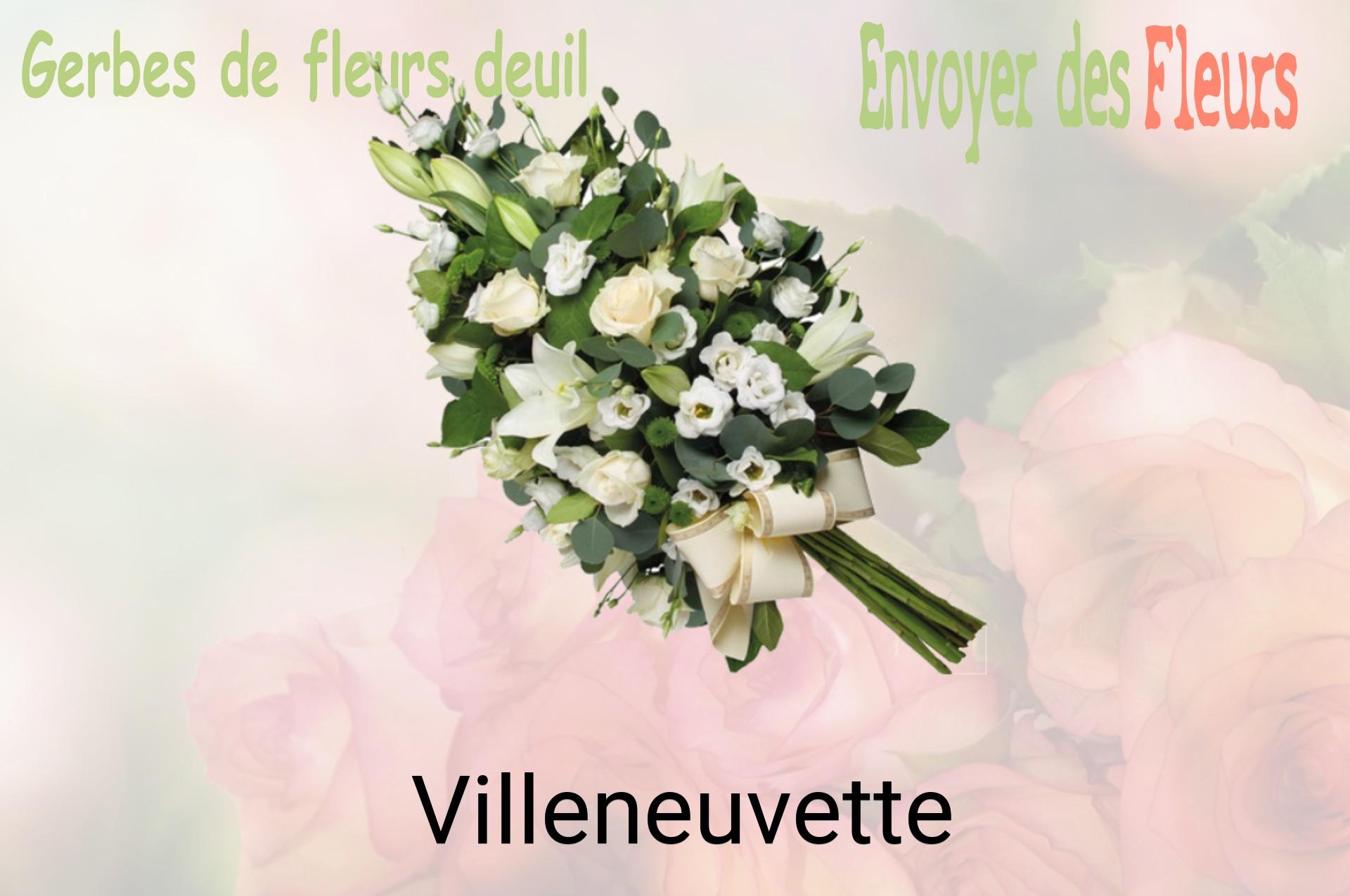 Gerbe de fleurs de deuil livrée à Villeneuvette